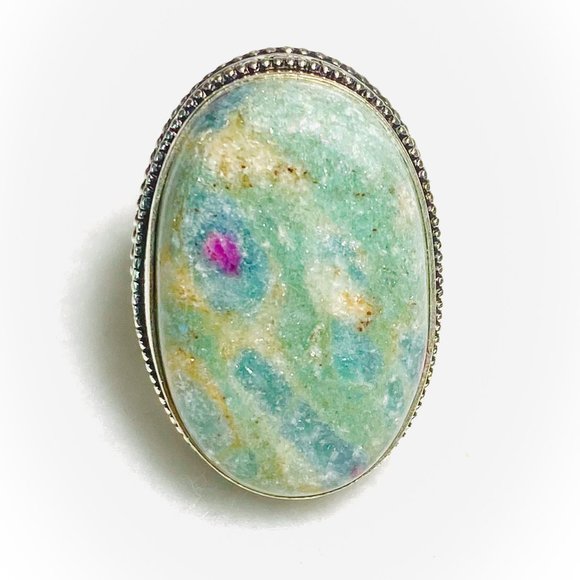 Handmade Jewelry - Handmade Ruby Zoisite & Vintage-Style Ring
